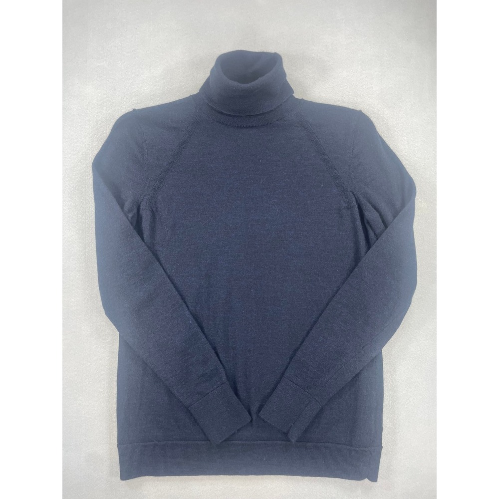 Banana Republic Navy Blue 100% Merino‎ Wool Turtleneck Sweater Petite S